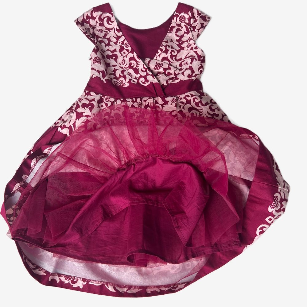 Janie and Jack Special Occasion Dress, Burgundy and Pink, Size 4 - EUC - Picture 3 of 7